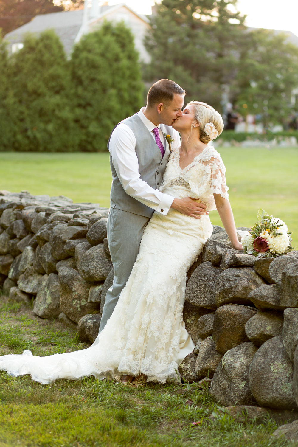 A romantic moment during this country-chic wedding.