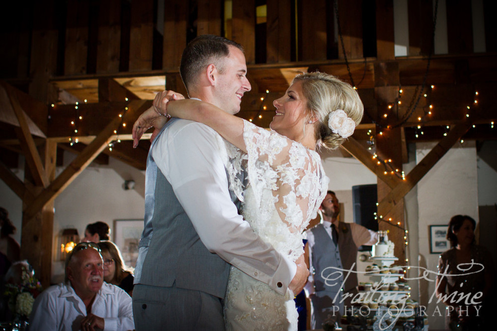 The bride and groom during their first dance.