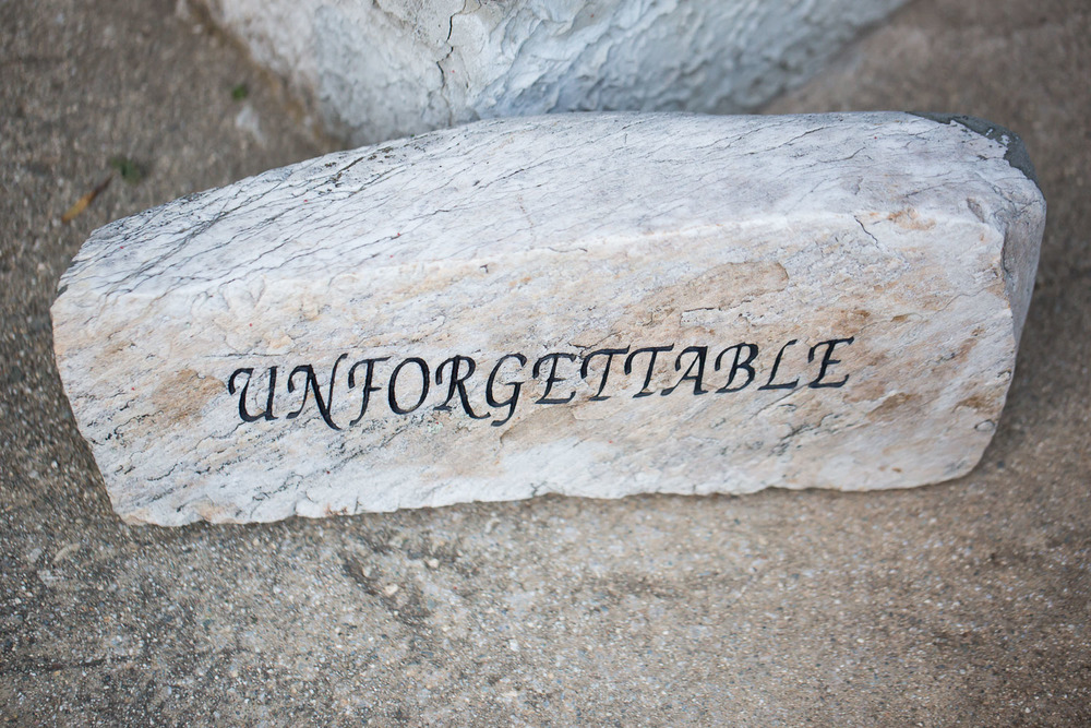engraved rock for wedding decor and for your future home